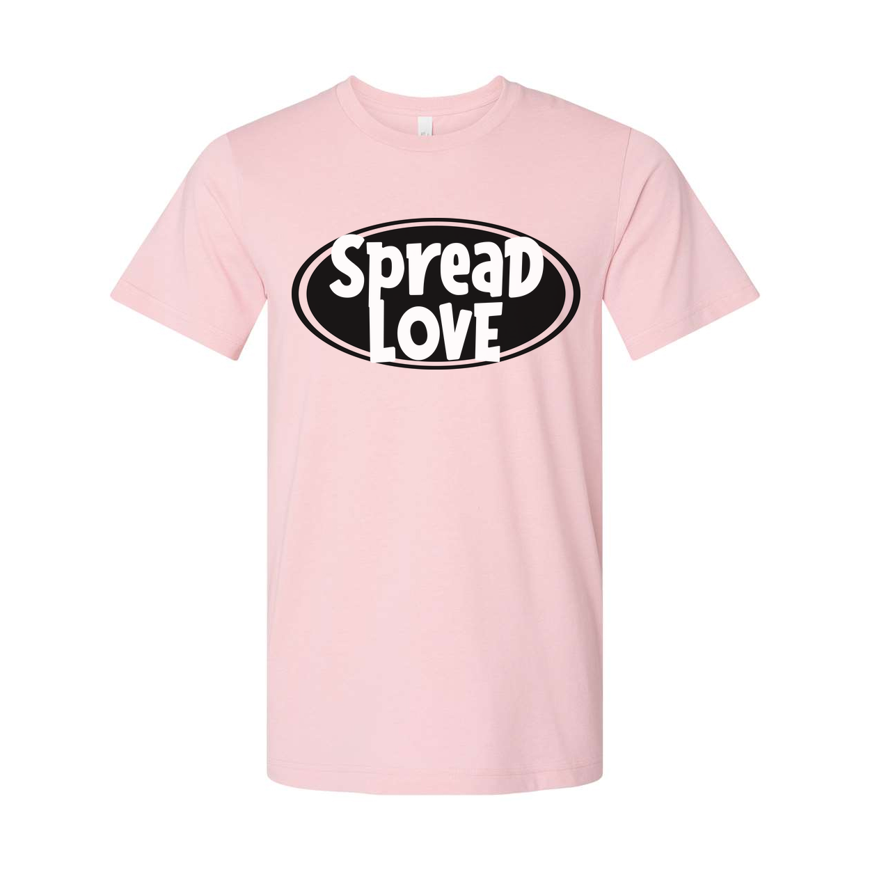 Spread Love Unisex Christian Graphic T Shirt With Positive Message And Oval Emblem