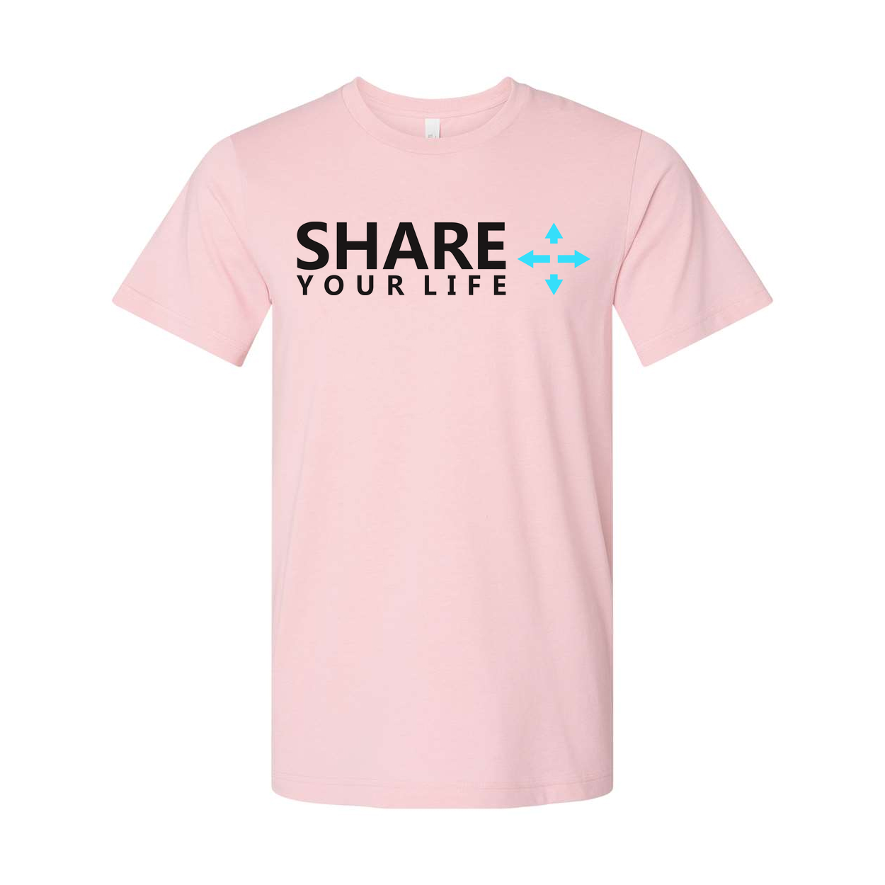 Share Your Life Christian Unisex Graphic Tee With Cross Arrow Design Short Sleeve