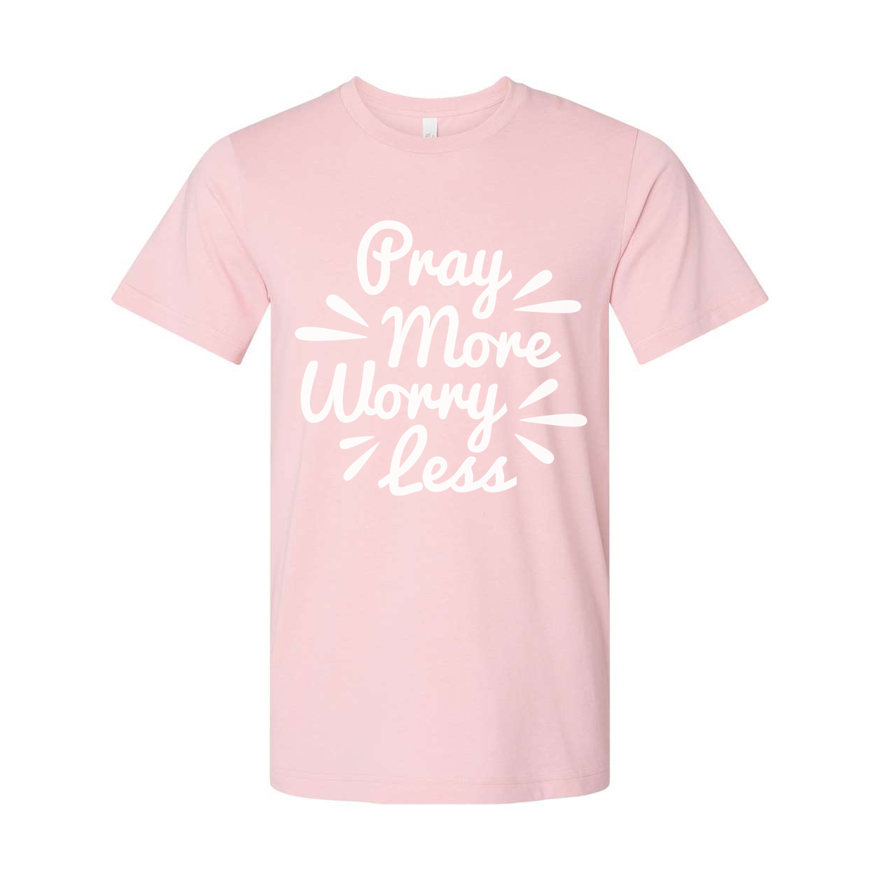 Unisex Christian Graphic Tee With Pray More Worry Less Message For Everyday Faith Wear