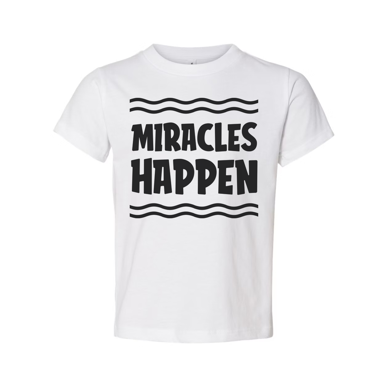 Unisex Christian T Shirt With Miracles Happen Graphic Design Inspirational Faith Tee