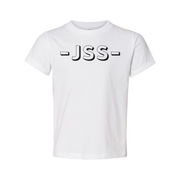 Unisex Short Sleeve T Shirt With JSS Monogram And Dash Border Logo Design For Casual Wear