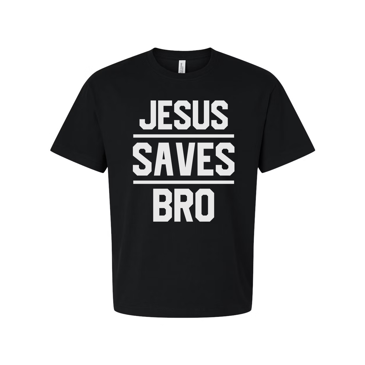 Jesus Saves Bro Unisex Graphic Tee With Bold Block Lettering For Christians Adults And Teens
