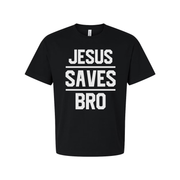 Jesus Saves Bro Unisex Graphic Tee With Bold Block Lettering For Christians Adults And Teens