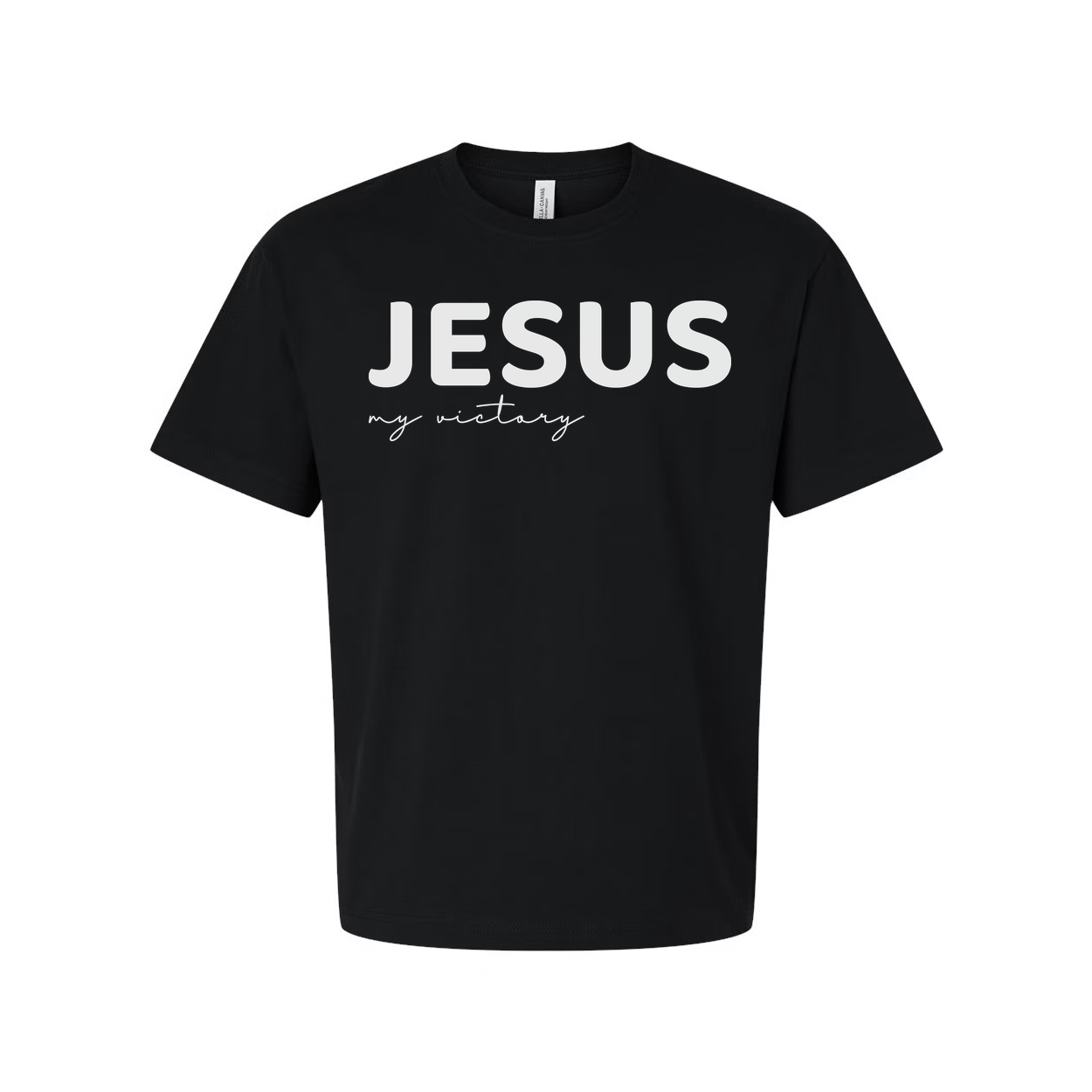 Jesus My Victory Unisex Christian T Shirt With Bold Jesus Print And Script Text Design