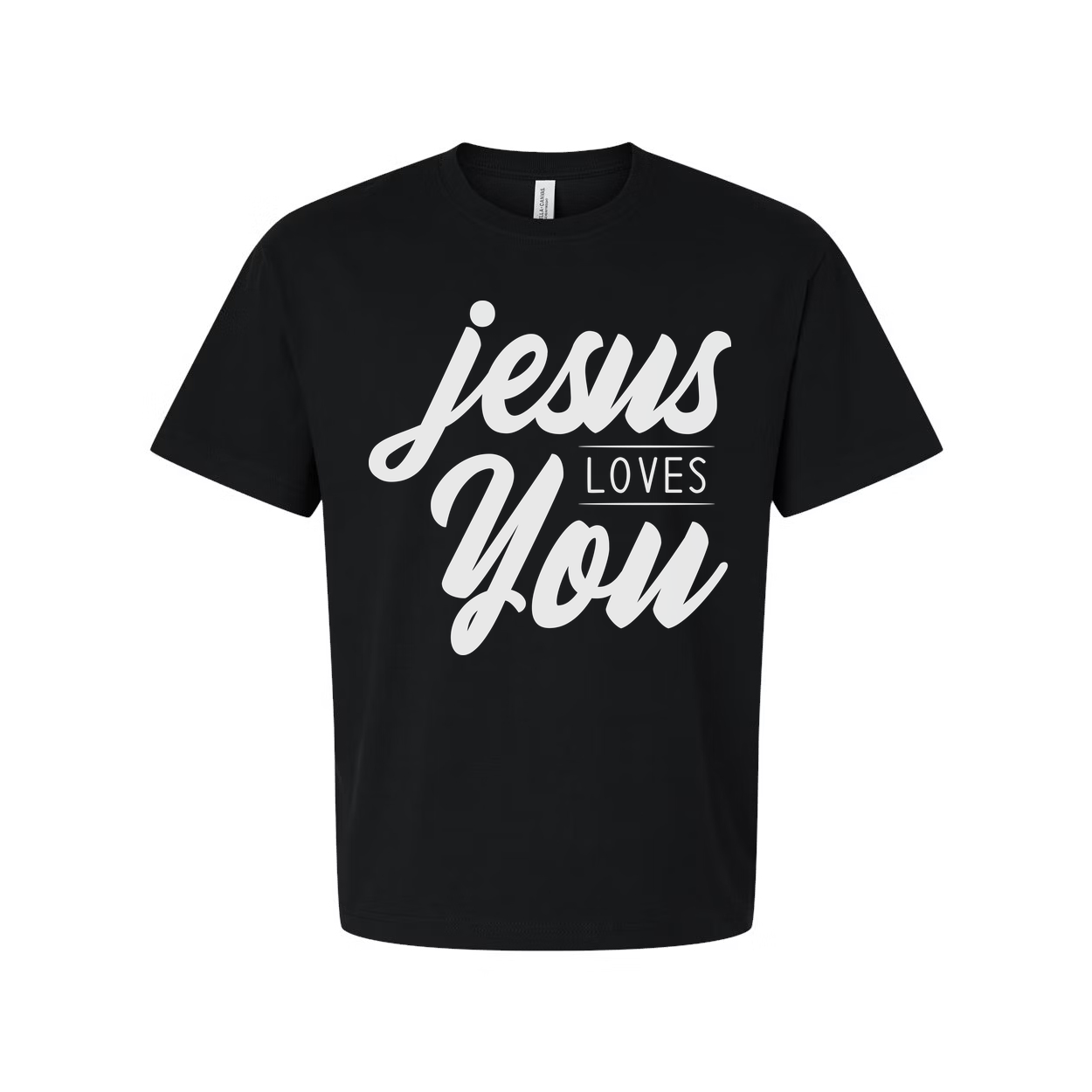 Jesus Loves You Unisex Christian T Shirt With Script Typography Graphic Print Design