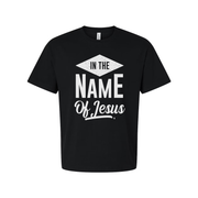 Unisex Christian T Shirt With In The Name Of Jesus Graphic Design Bible Verse Tee