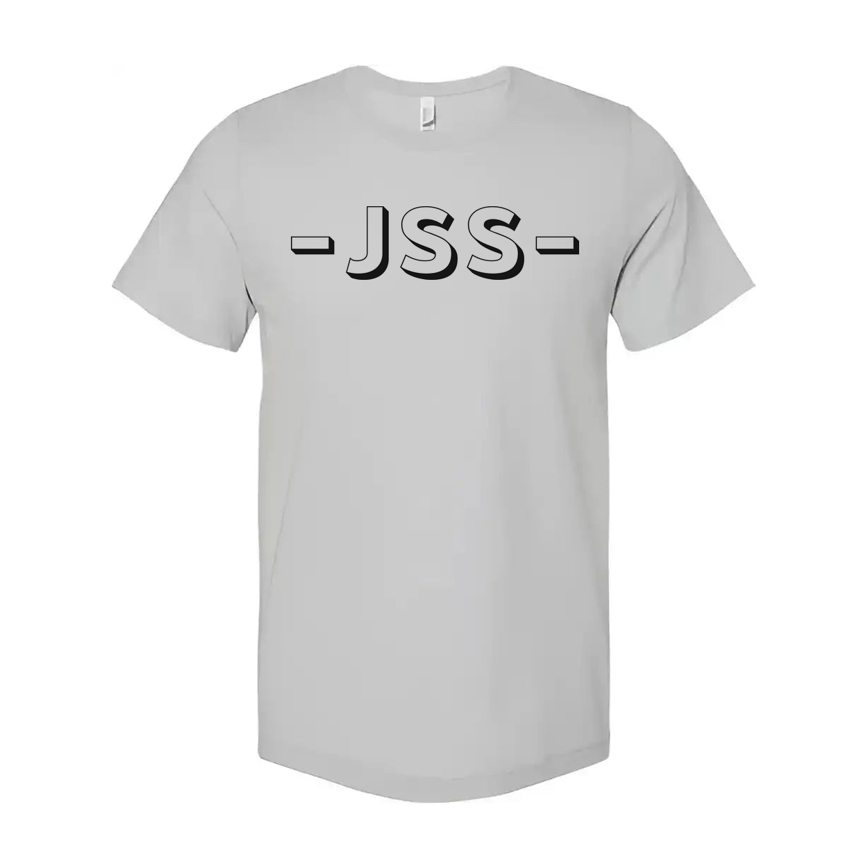 Unisex Short Sleeve T Shirt With JSS Monogram And Dash Border Logo Design For Casual Wear