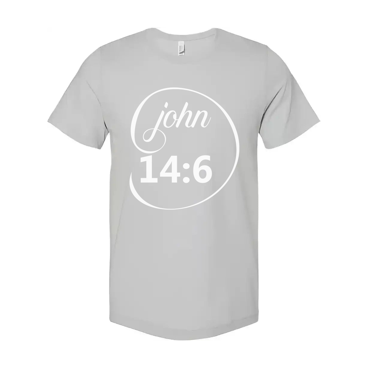 Unisex Christian T Shirt Featuring John 14:6 Scripture Within Circular Graphic Design