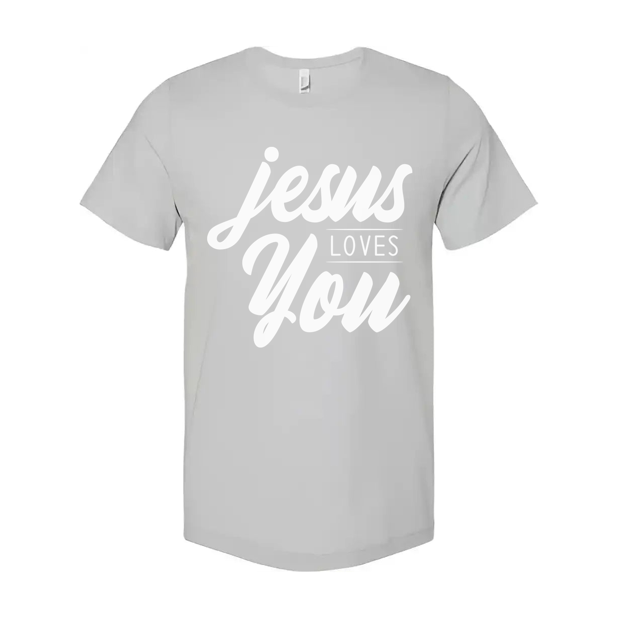 Jesus Loves You Unisex Christian T Shirt With Script Typography Graphic Print Design