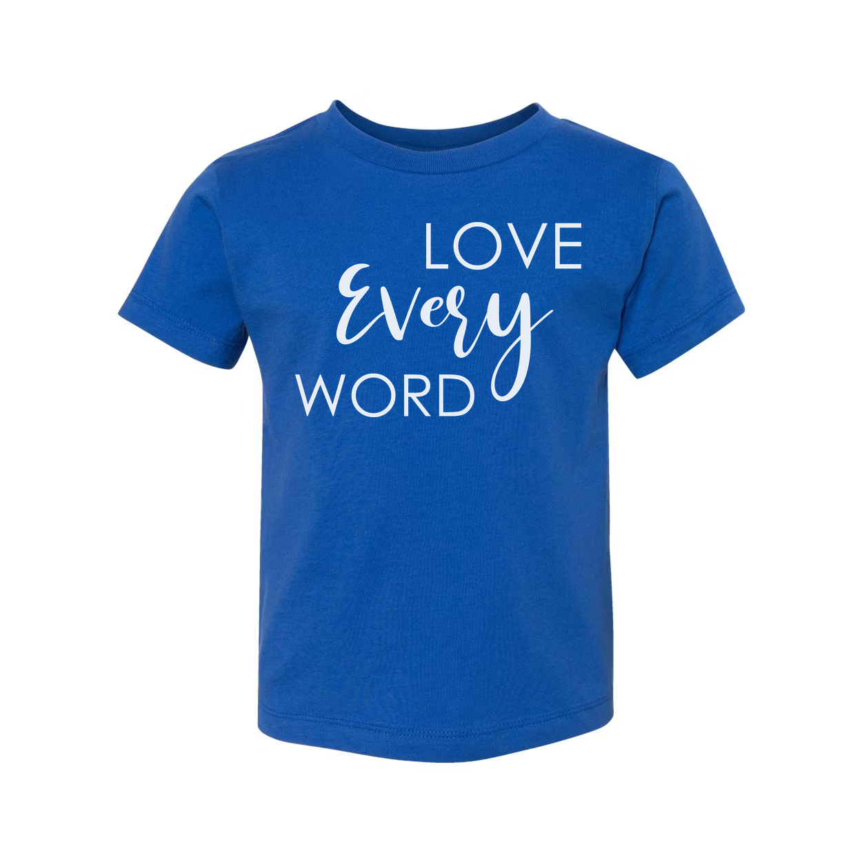Christian Unisex Graphic Tee Featuring Love Every Word Message Across Chest For Faith Inspired Apparel