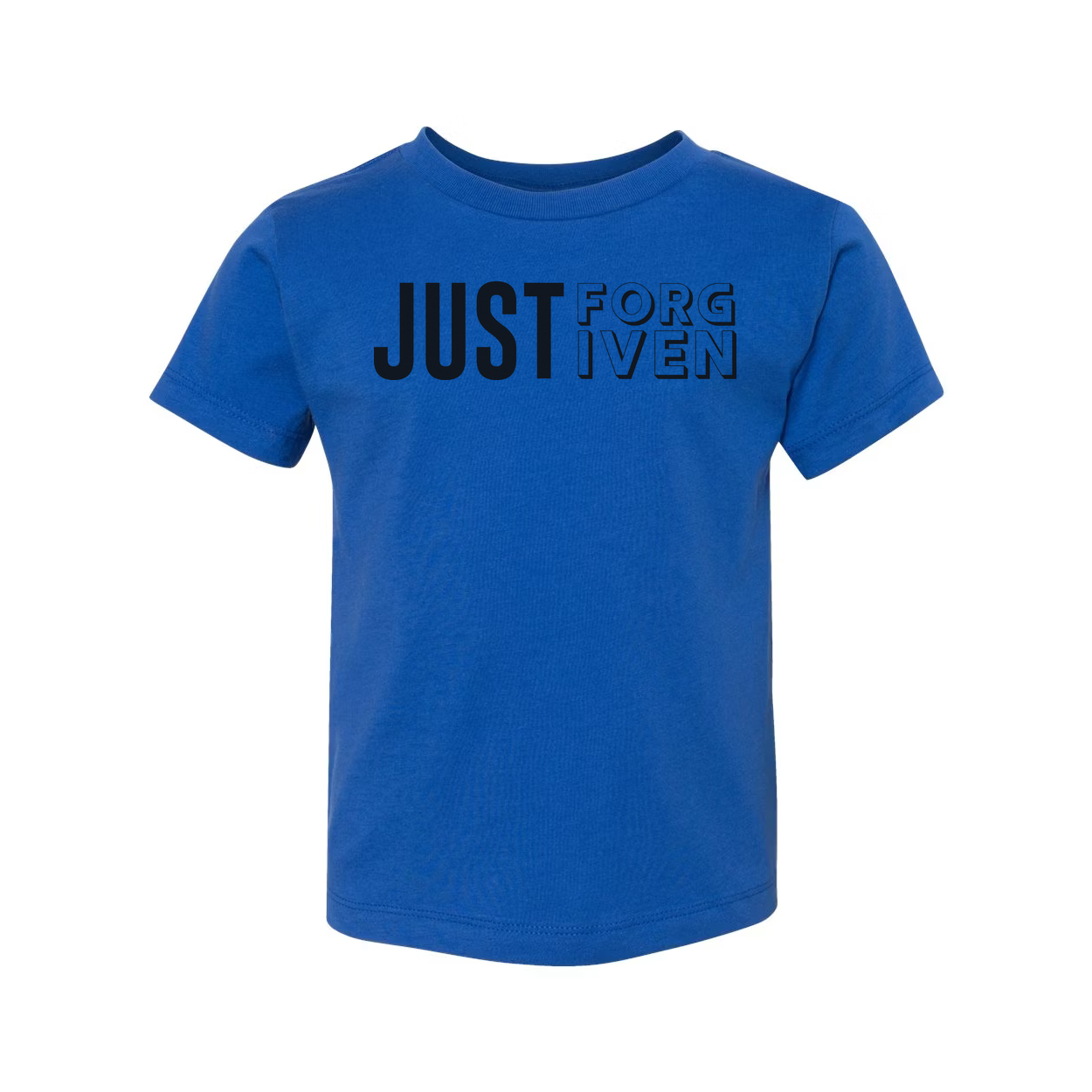 Just Forgiven Christian Graphic Unisex Short Sleeve Tee With Bold Lettering Design