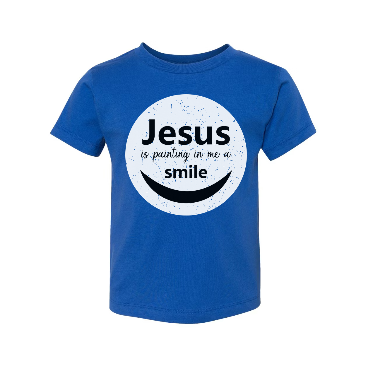 Unisex Christian T Shirt Featuring Jesus Is Painting In Me A Smile Graphic Circle Logo