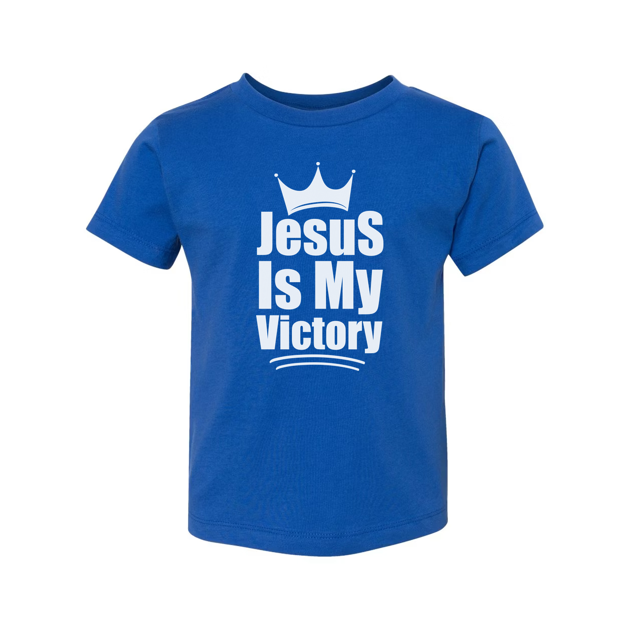 Unisex Christian T Shirt Featuring The Phrase Jesus Is My Victory With Crown Emblem