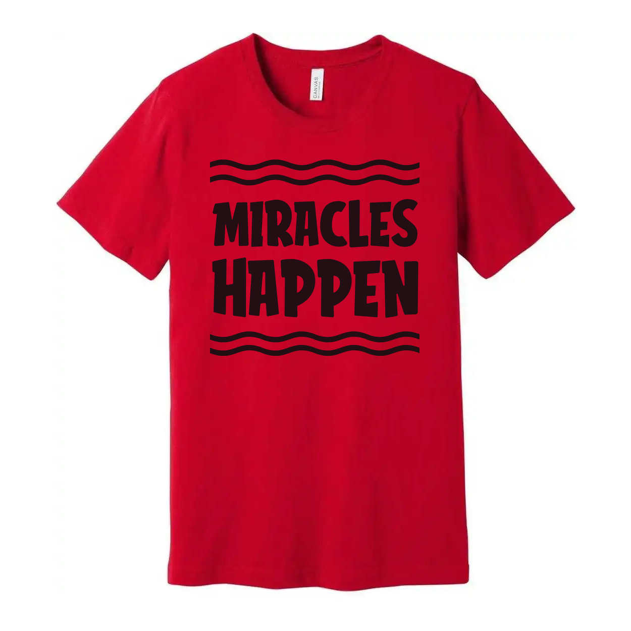 Unisex Christian T Shirt With Miracles Happen Graphic Design Inspirational Faith Tee