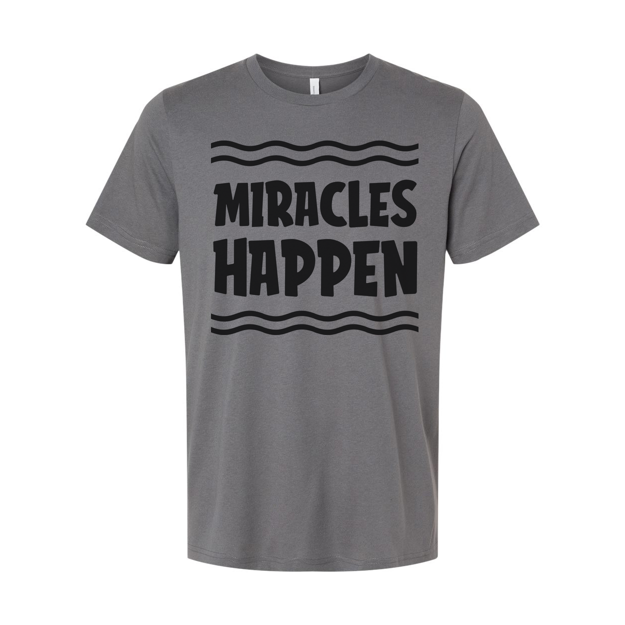 Unisex Christian T Shirt With Miracles Happen Graphic Design Inspirational Faith Tee