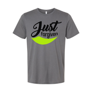 Just Forgiven Unisex Graphic Tee With Neon Smile Arc Design For Christians And Faith