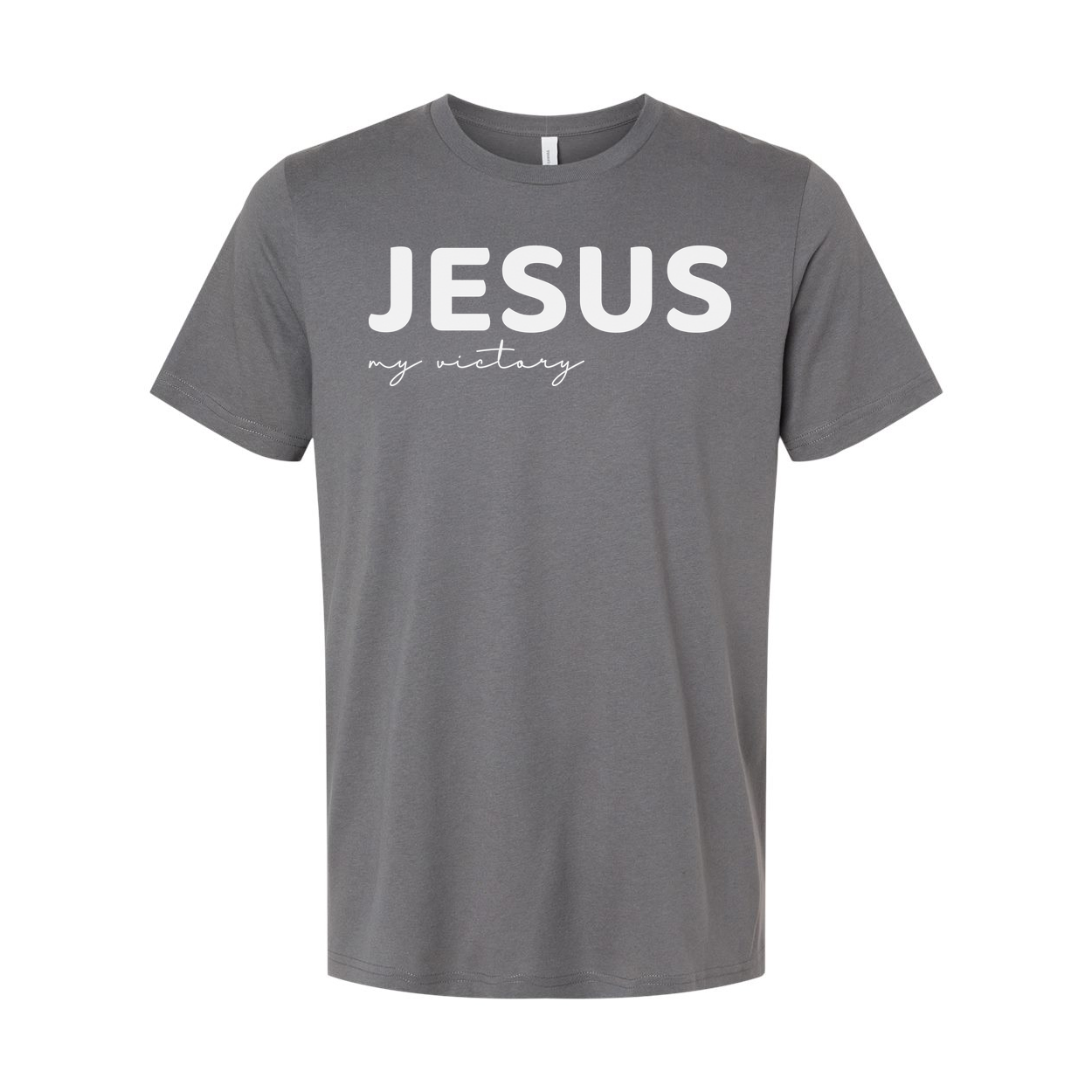 Jesus My Victory Unisex Christian T Shirt With Bold Jesus Print And Script Text Design