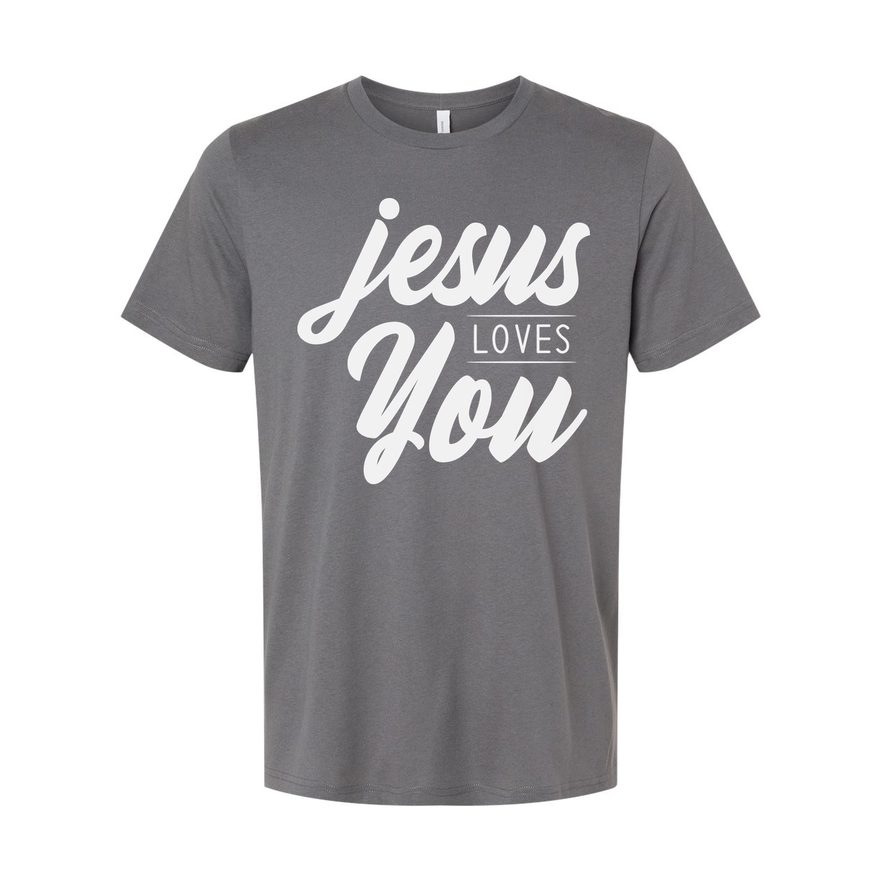 Jesus Loves You Unisex Christian T Shirt With Script Typography Graphic Print Design