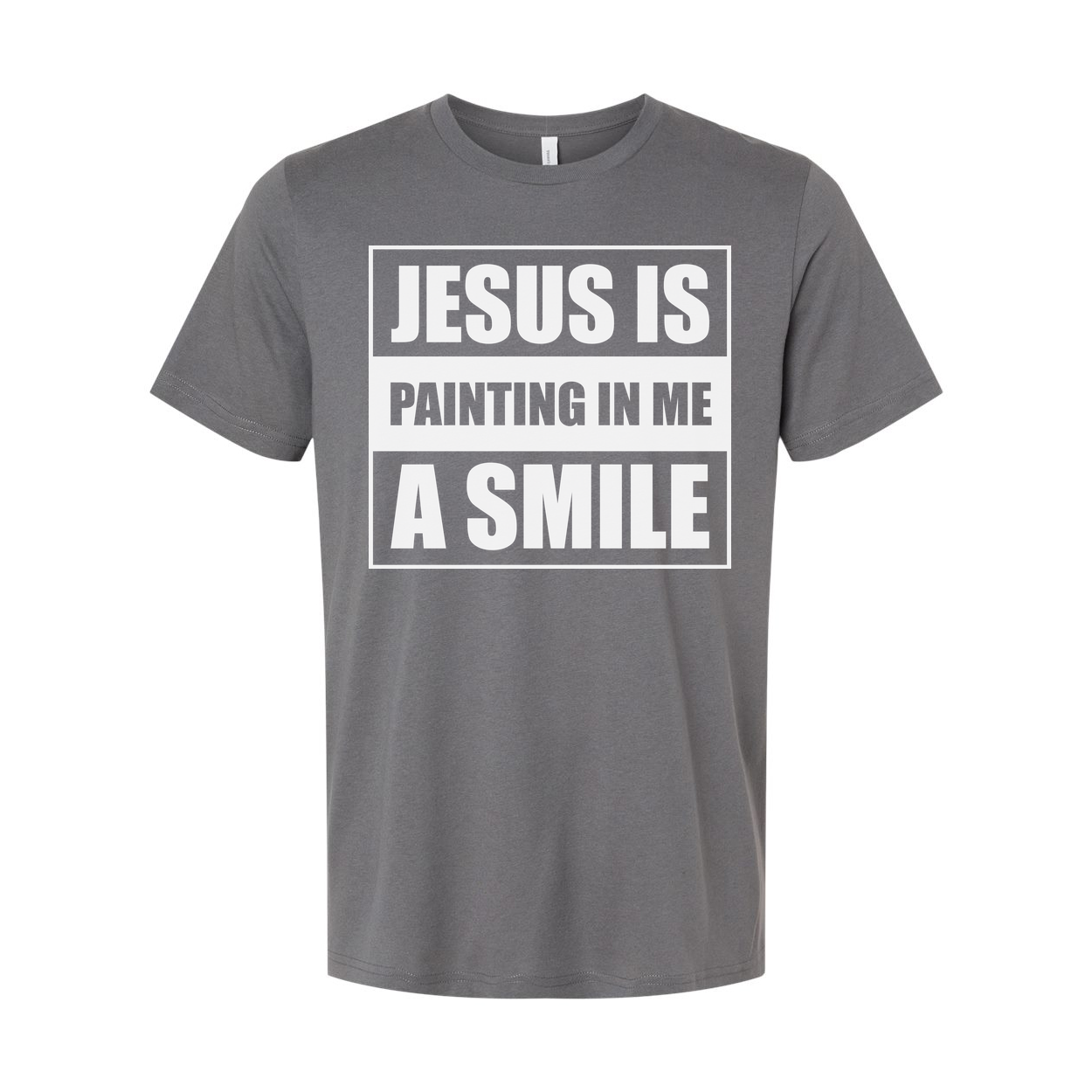 Unisex Christian Graphic Tee With Jesus Is Painting In Me A Smile Inspirational Quote Design