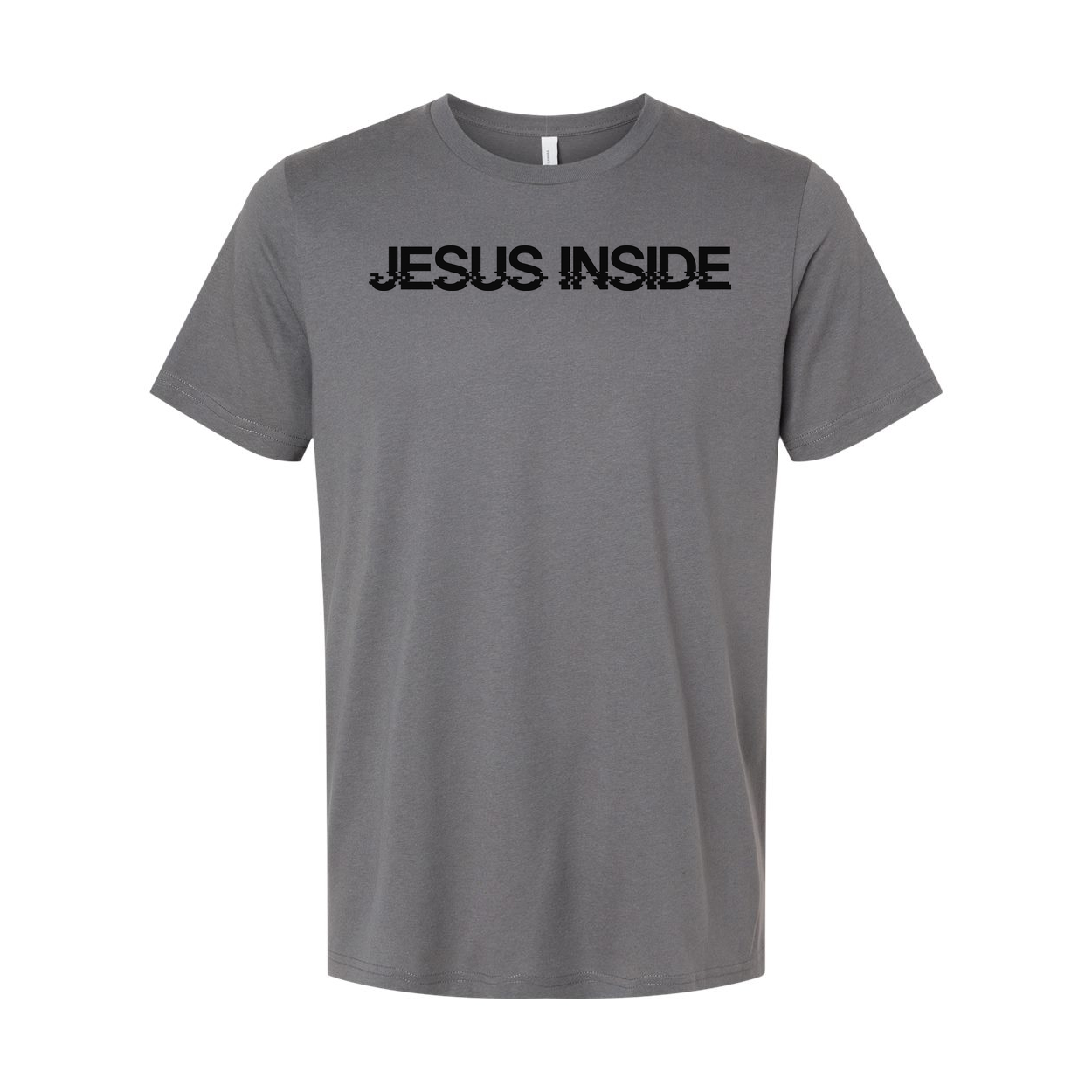 Jesus Inside Glitch Text Graphic Unisex T Shirt For Christian Faith Enthusiasts Apparel