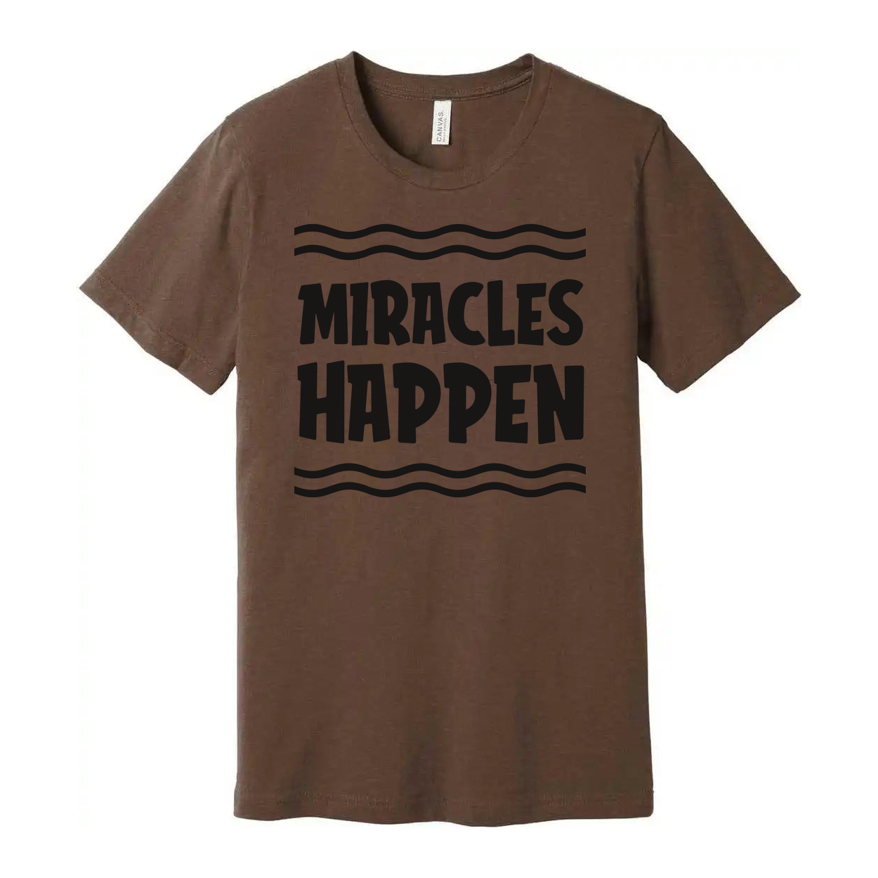 Unisex Christian T Shirt With Miracles Happen Graphic Design Inspirational Faith Tee