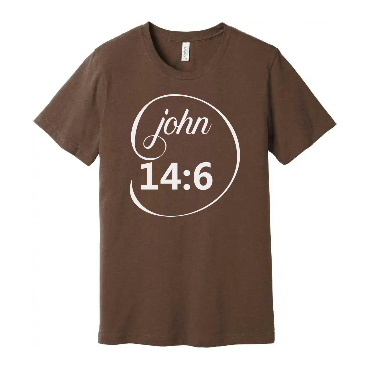 Unisex Christian T Shirt Featuring John 14:6 Scripture Within Circular Graphic Design