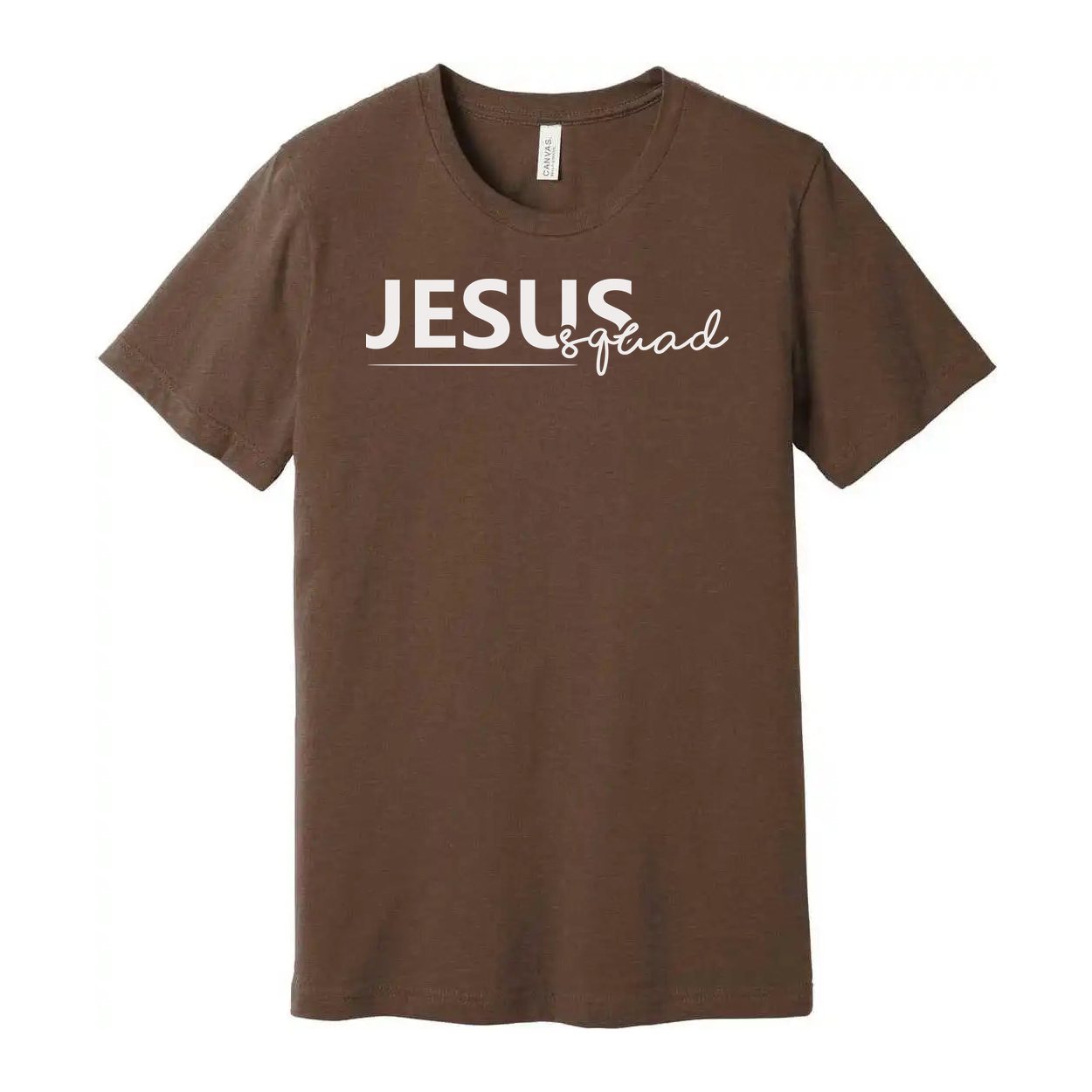 Jesus Squad Graphic Tee Unisex Christian Faith Shirt Short Sleeve Crew Neck Casual Everyday Wear