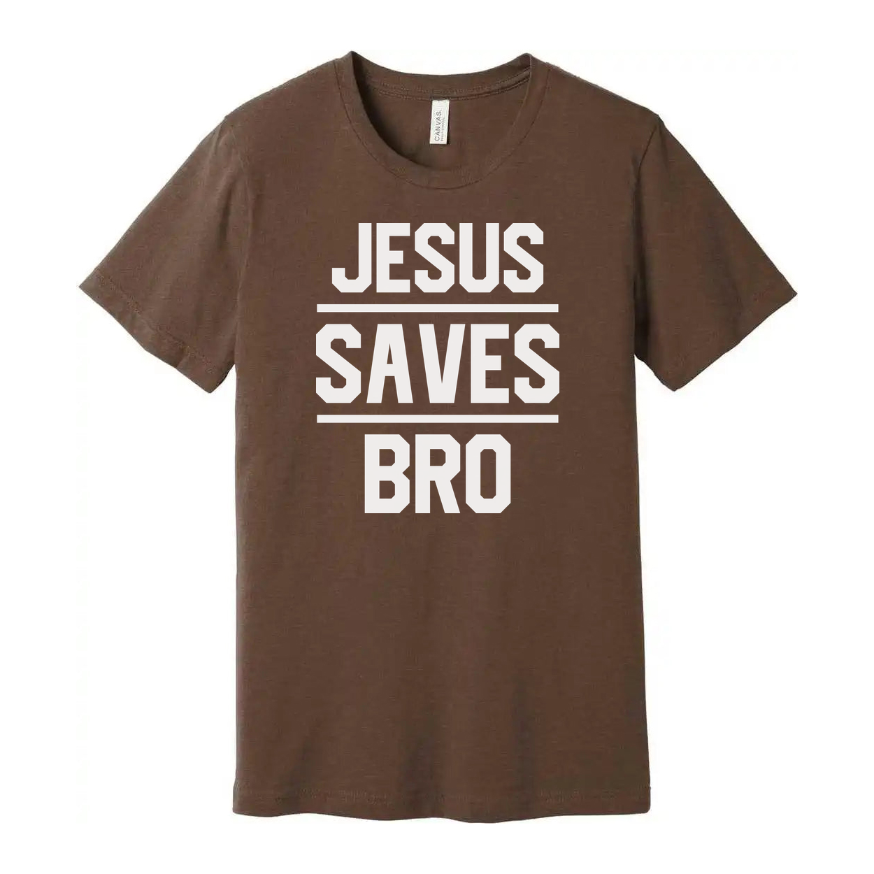 Jesus Saves Bro Unisex Graphic Tee With Bold Block Lettering For Christians Adults And Teens
