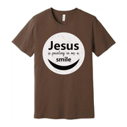 Unisex Christian T Shirt Featuring Jesus Is Painting In Me A Smile Graphic Circle Logo