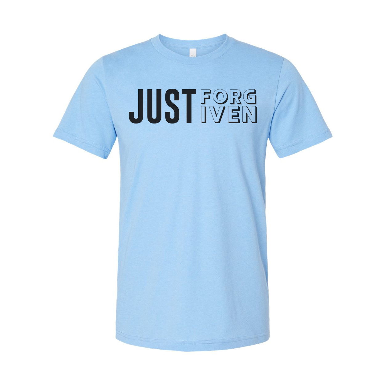 Just Forgiven Christian Graphic Unisex Short Sleeve Tee With Bold Lettering Design