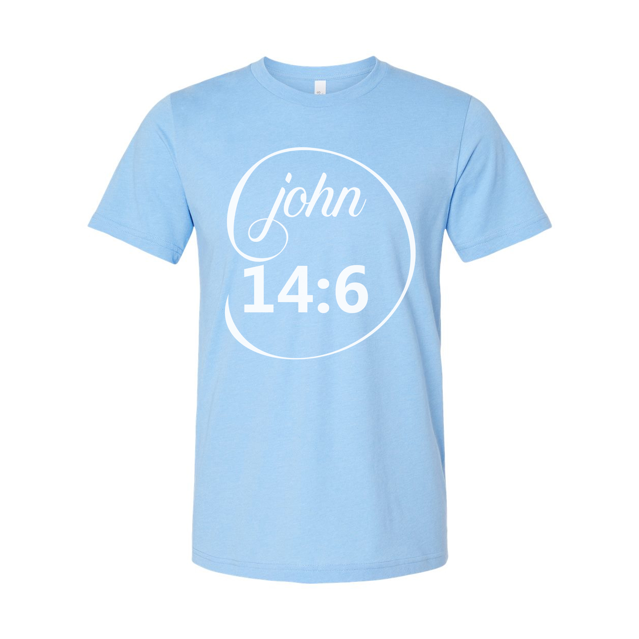 Unisex Christian T Shirt Featuring John 14:6 Scripture Within Circular Graphic Design