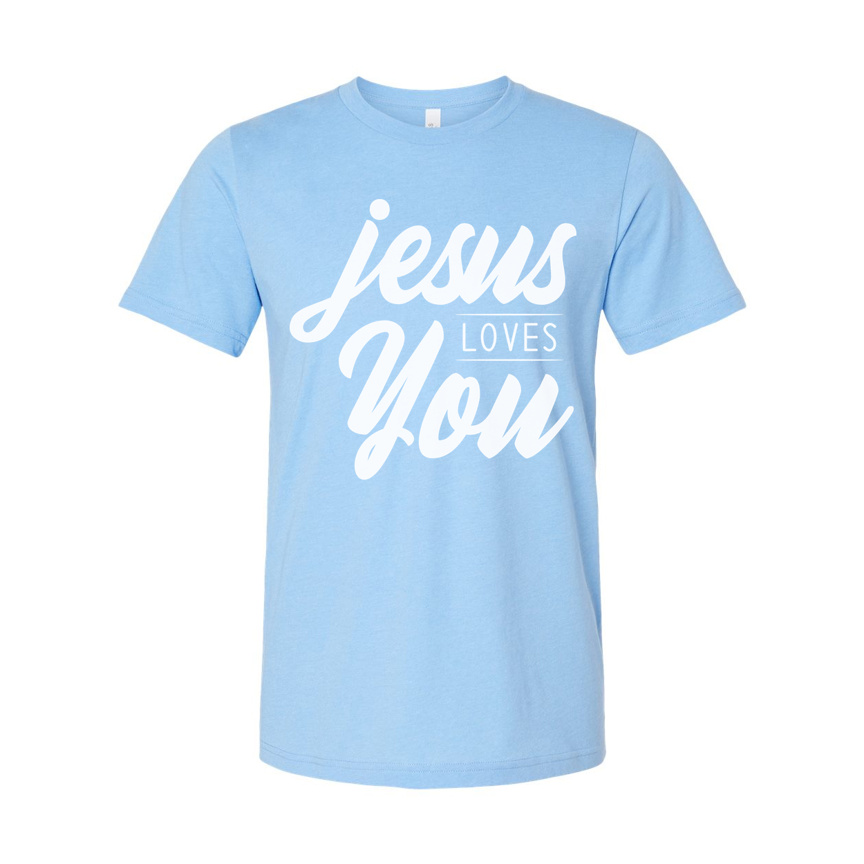 Jesus Loves You Unisex Christian T Shirt With Script Typography Graphic Print Design