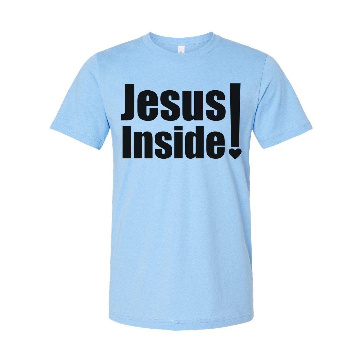 Jesus Inside Unisex Christian Graphic Tee Short Sleeve Shirt For Everyday Faith Wear