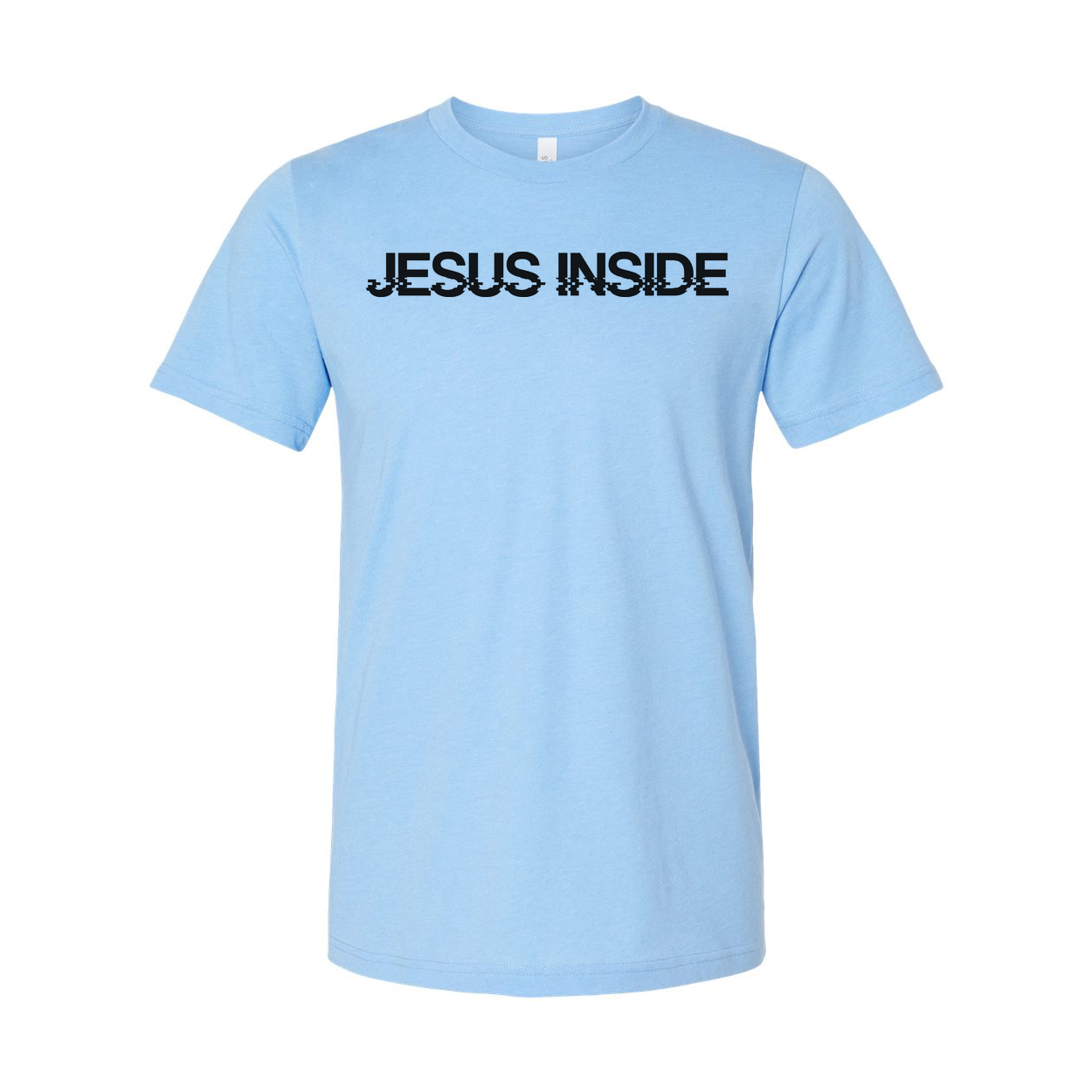 Jesus Inside Glitch Text Graphic Unisex T Shirt For Christian Faith Enthusiasts Apparel