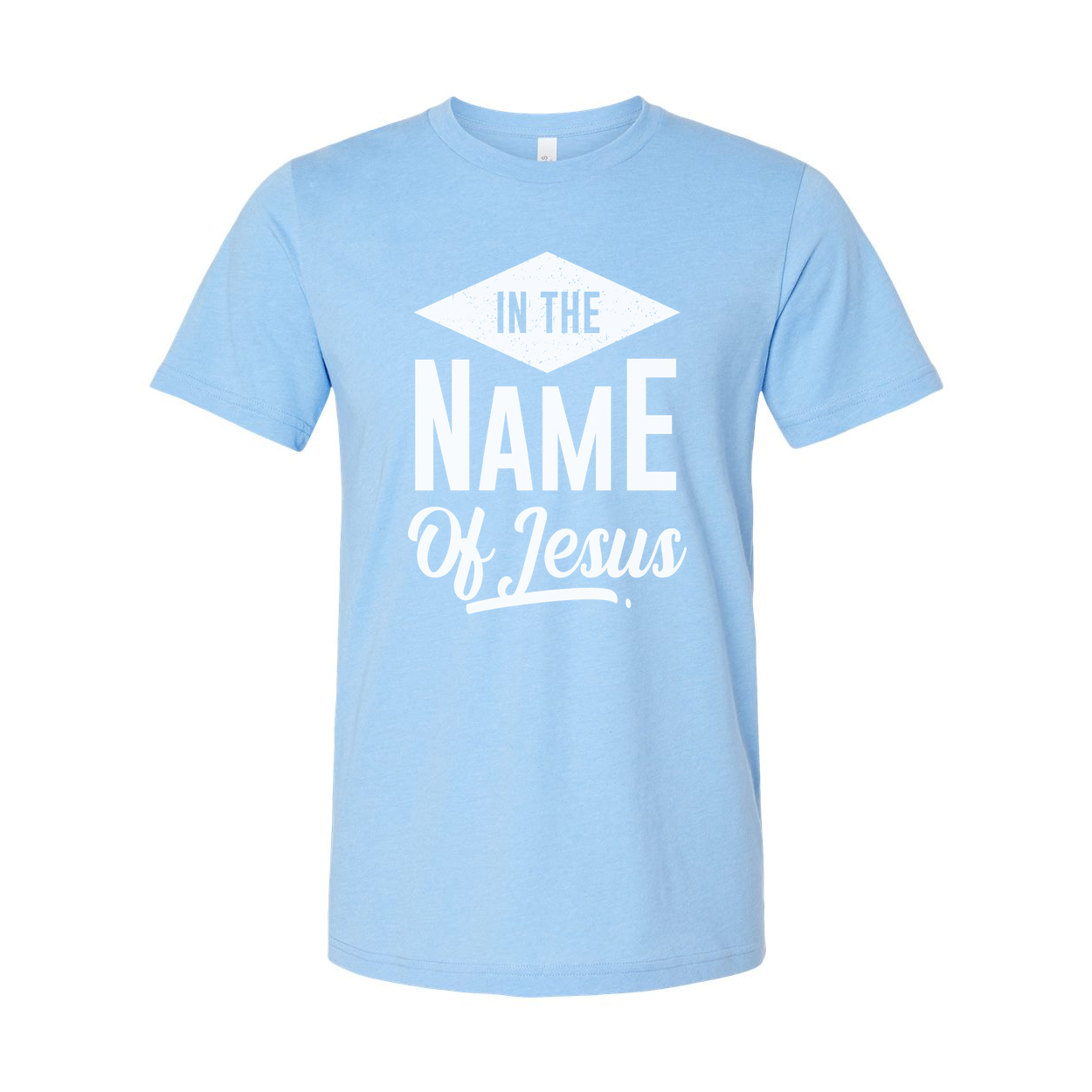 Unisex Christian T Shirt With In The Name Of Jesus Graphic Design Bible Verse Tee