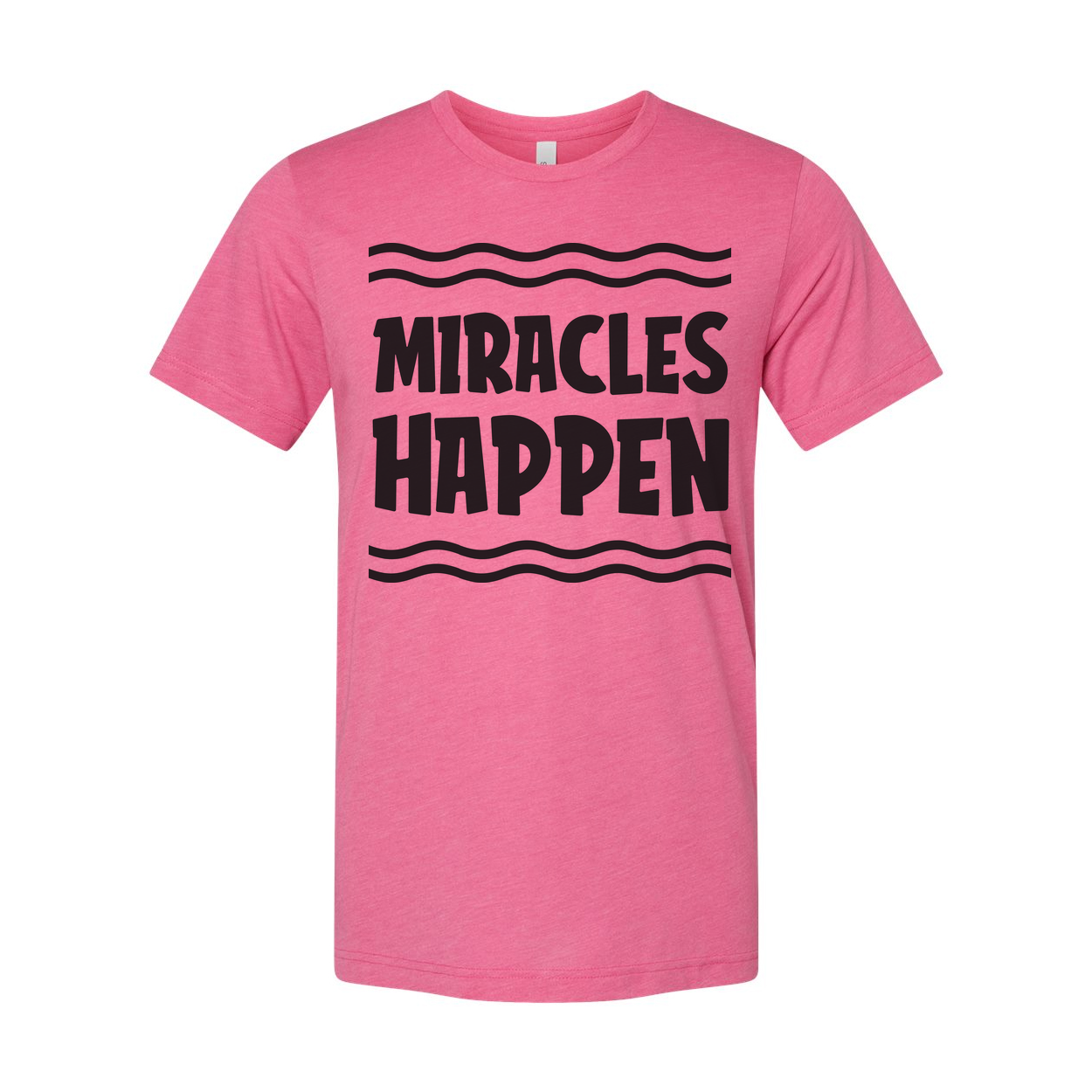 Unisex Christian T Shirt With Miracles Happen Graphic Design Inspirational Faith Tee