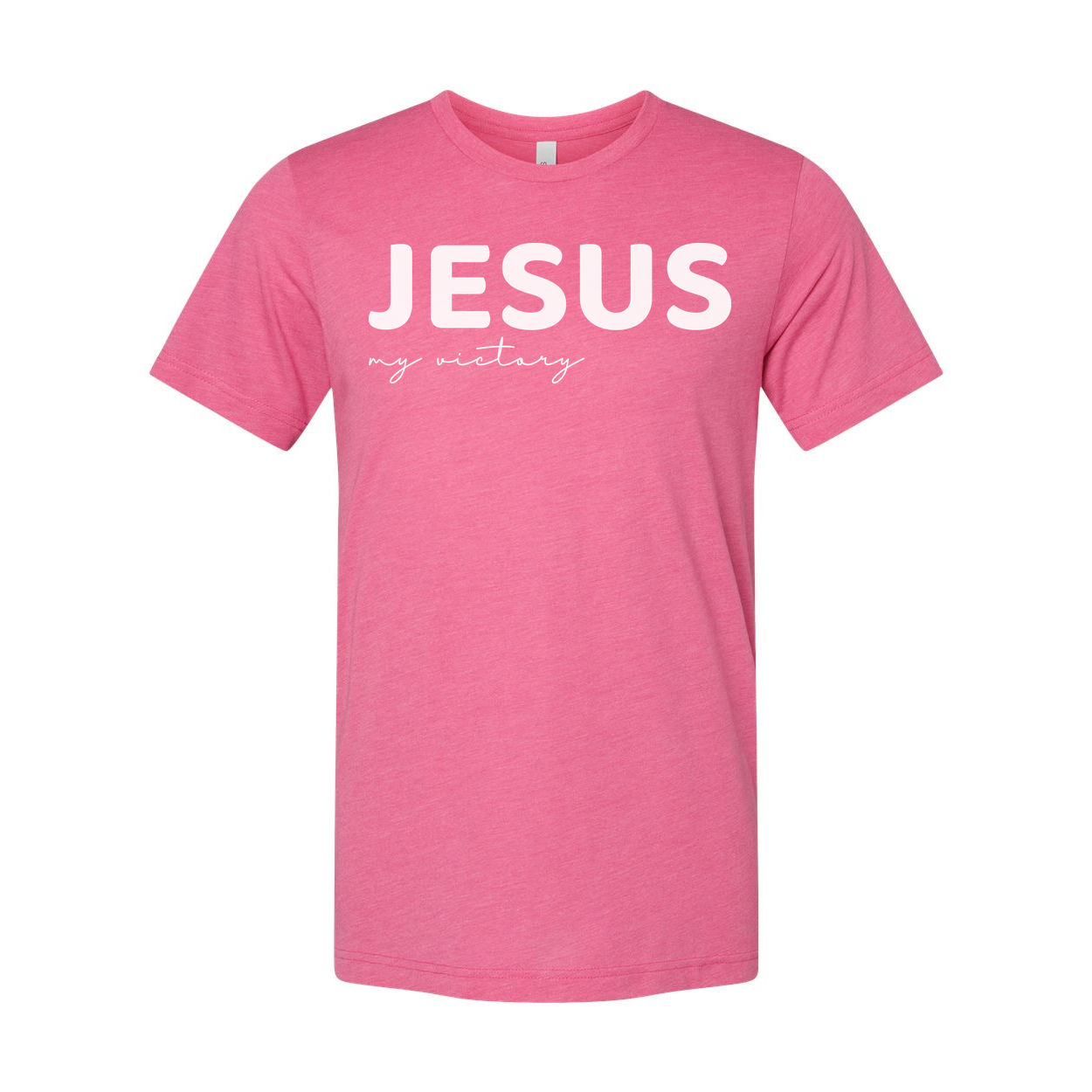 Jesus My Victory Unisex Christian T Shirt With Bold Jesus Print And Script Text Design
