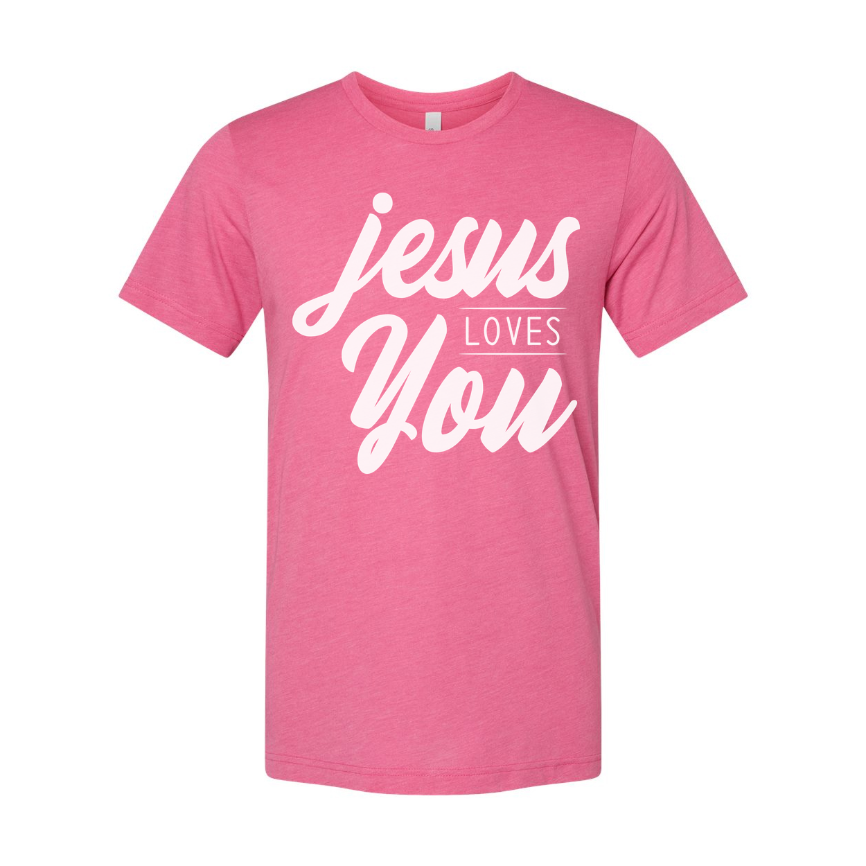 Jesus Loves You Unisex Christian T Shirt With Script Typography Graphic Print Design