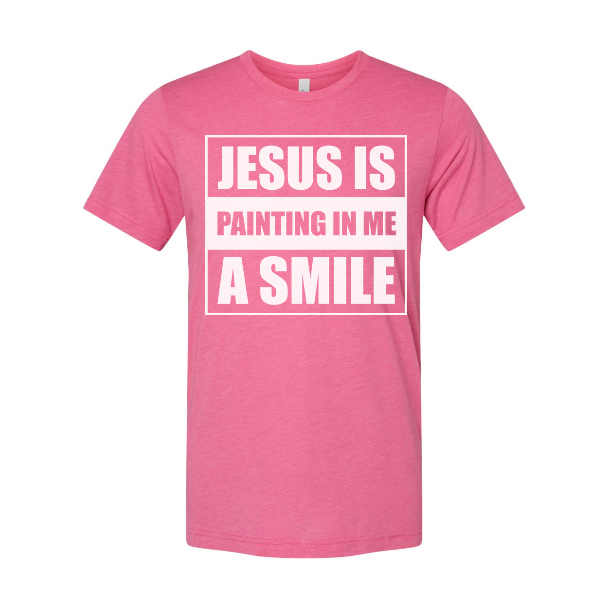 Unisex Christian Graphic Tee With Jesus Is Painting In Me A Smile Inspirational Quote Design