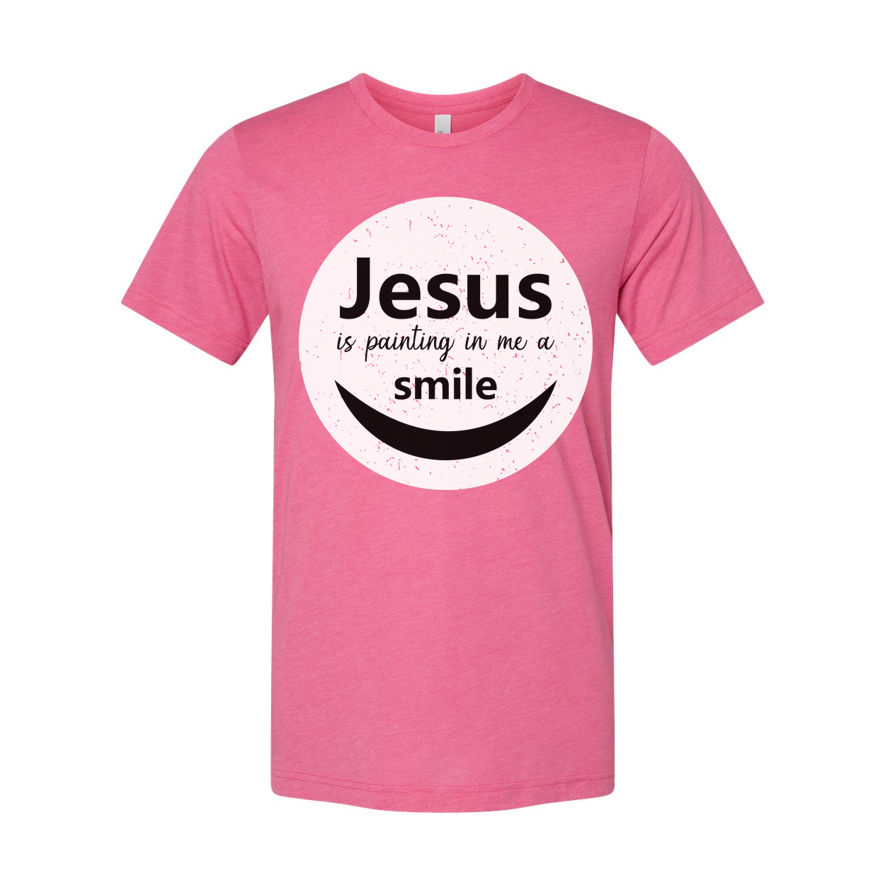 Unisex Christian T Shirt Featuring Jesus Is Painting In Me A Smile Graphic Circle Logo