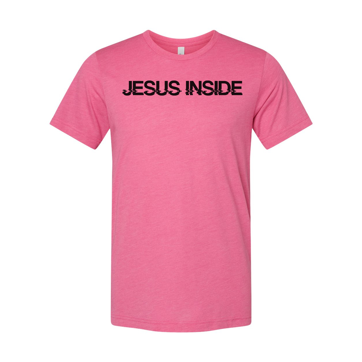 Jesus Inside Glitch Text Graphic Unisex T Shirt For Christian Faith Enthusiasts Apparel