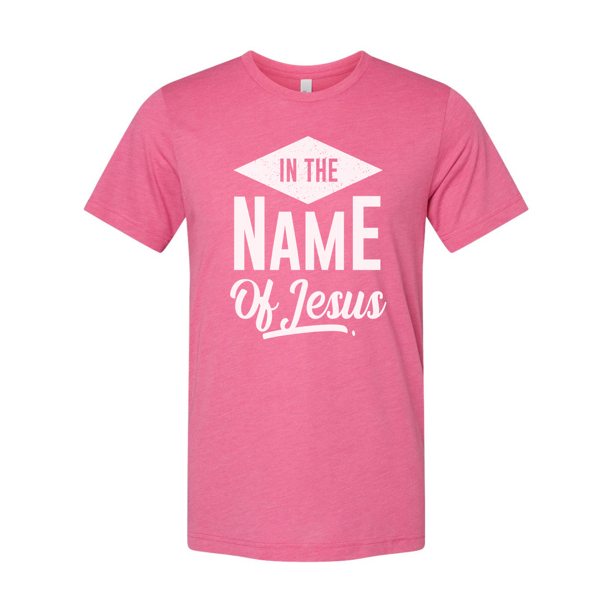 Unisex Christian T Shirt With In The Name Of Jesus Graphic Design Bible Verse Tee
