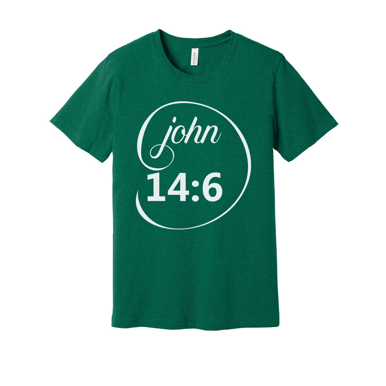 Unisex Christian T Shirt Featuring John 14:6 Scripture Within Circular Graphic Design