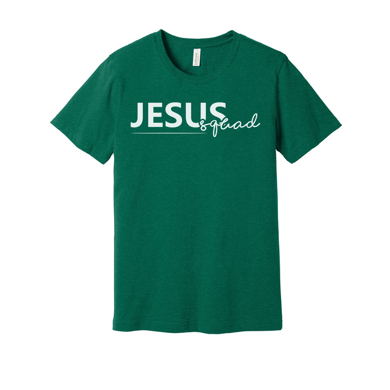Jesus Squad Graphic Tee Unisex Christian Faith Shirt Short Sleeve Crew Neck Casual Everyday Wear