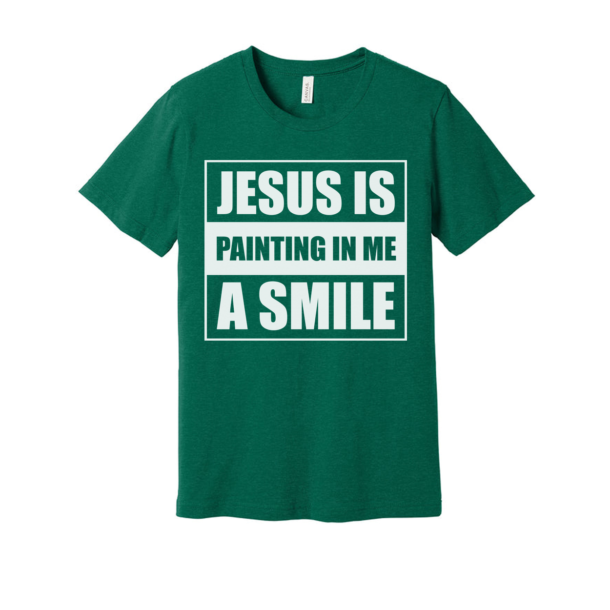 Unisex Christian Graphic Tee With Jesus Is Painting In Me A Smile Inspirational Quote Design