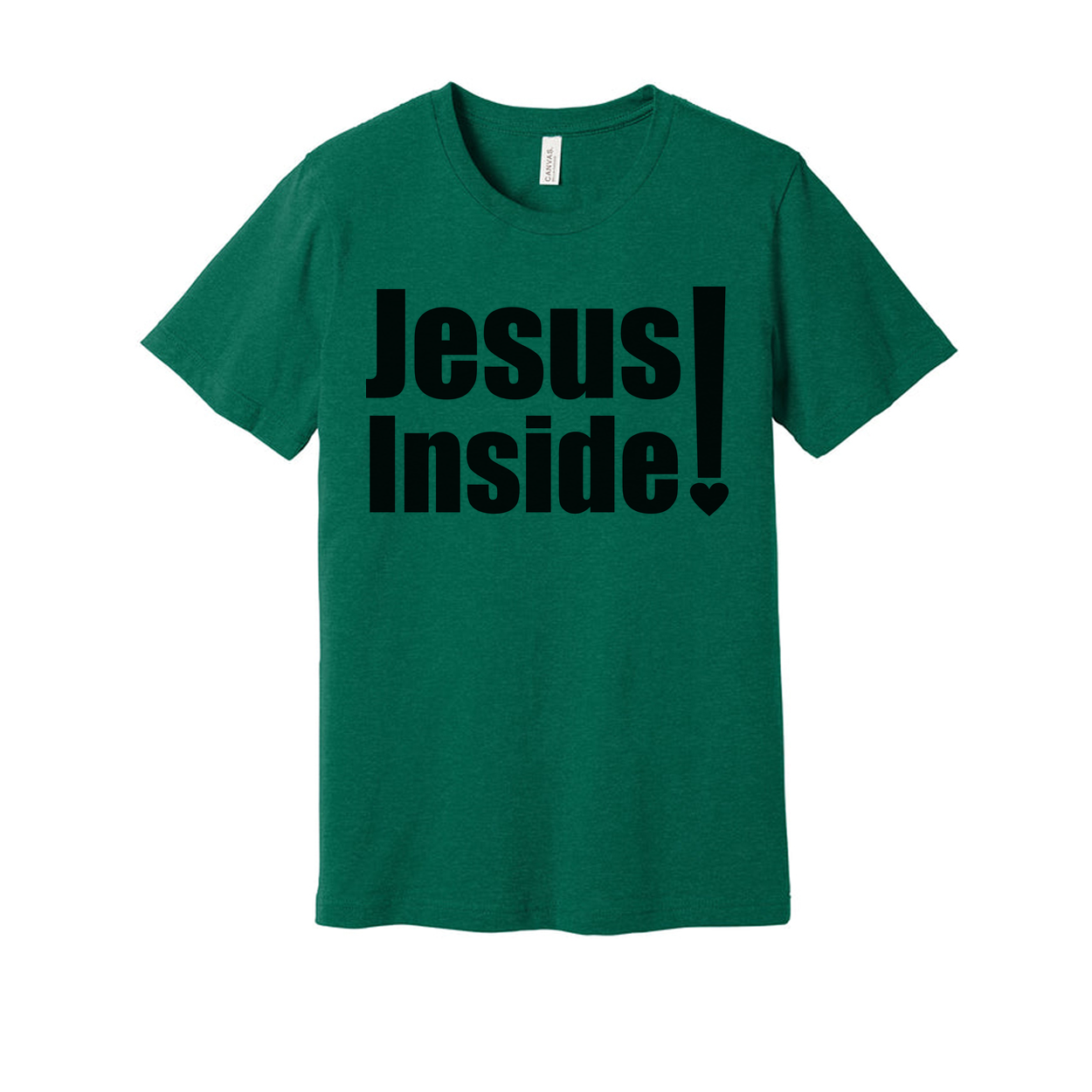 Jesus Inside Unisex Christian Graphic Tee Short Sleeve Shirt For Everyday Faith Wear