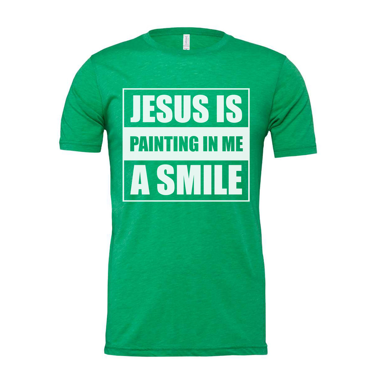 Unisex Christian Graphic Tee With Jesus Is Painting In Me A Smile Inspirational Quote Design