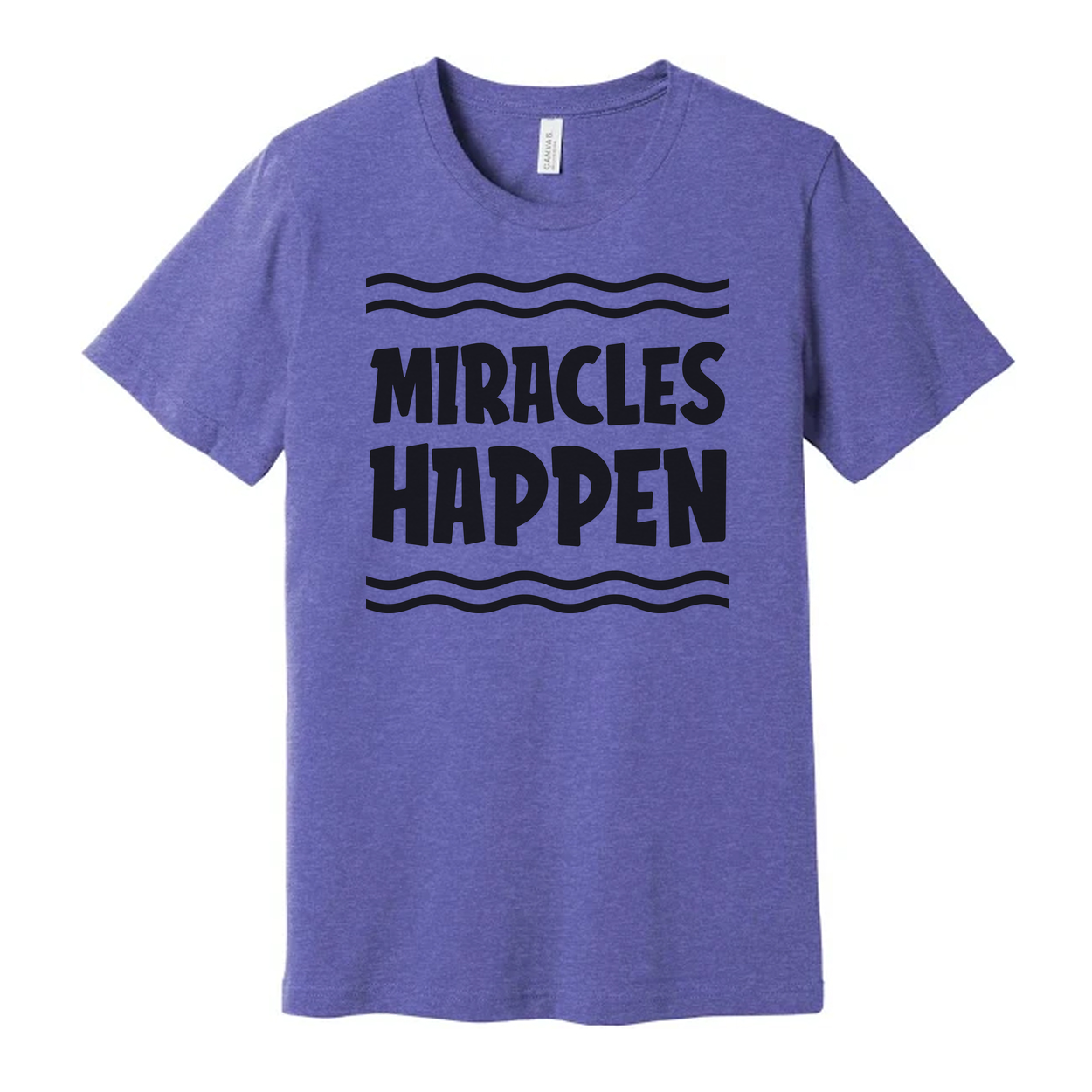 Unisex Christian T Shirt With Miracles Happen Graphic Design Inspirational Faith Tee
