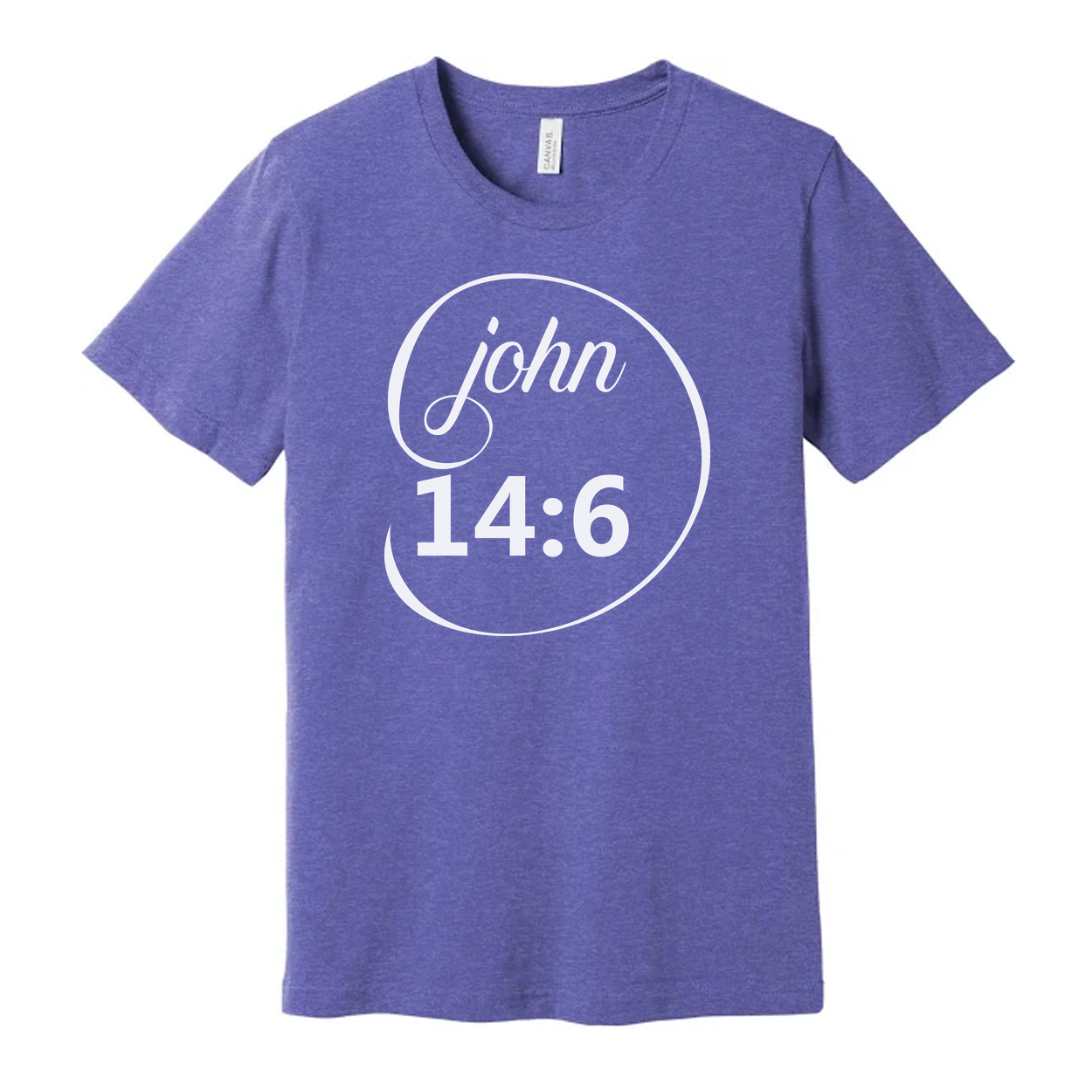 Unisex Christian T Shirt Featuring John 14:6 Scripture Within Circular Graphic Design