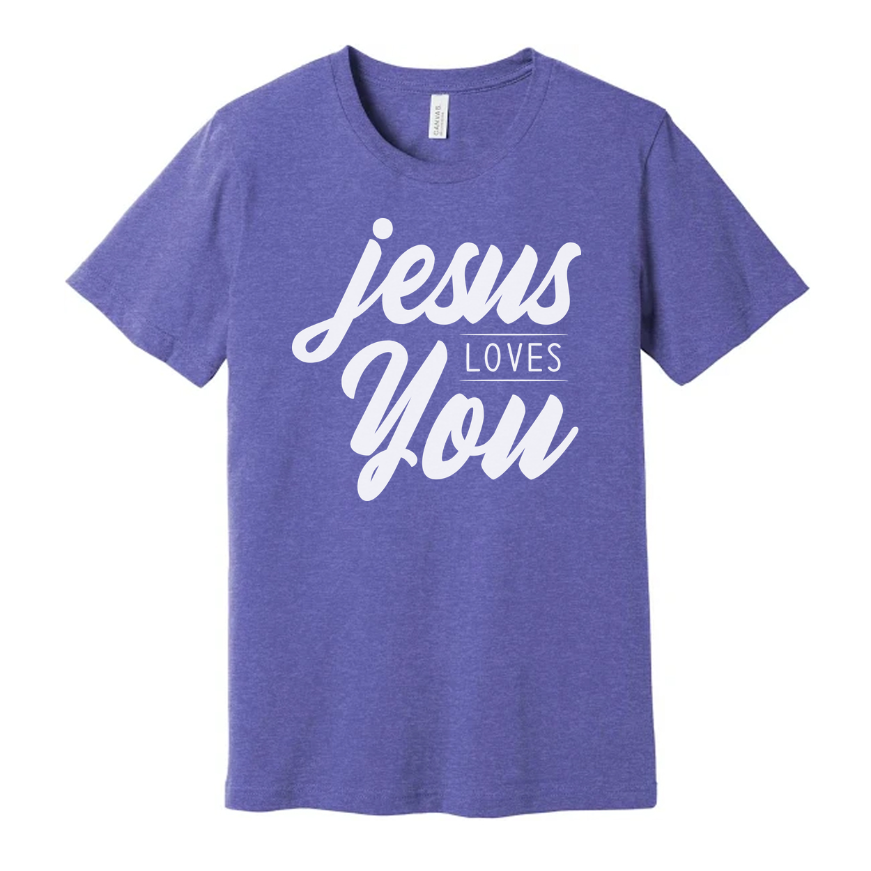 Jesus Loves You Unisex Christian T Shirt With Script Typography Graphic Print Design